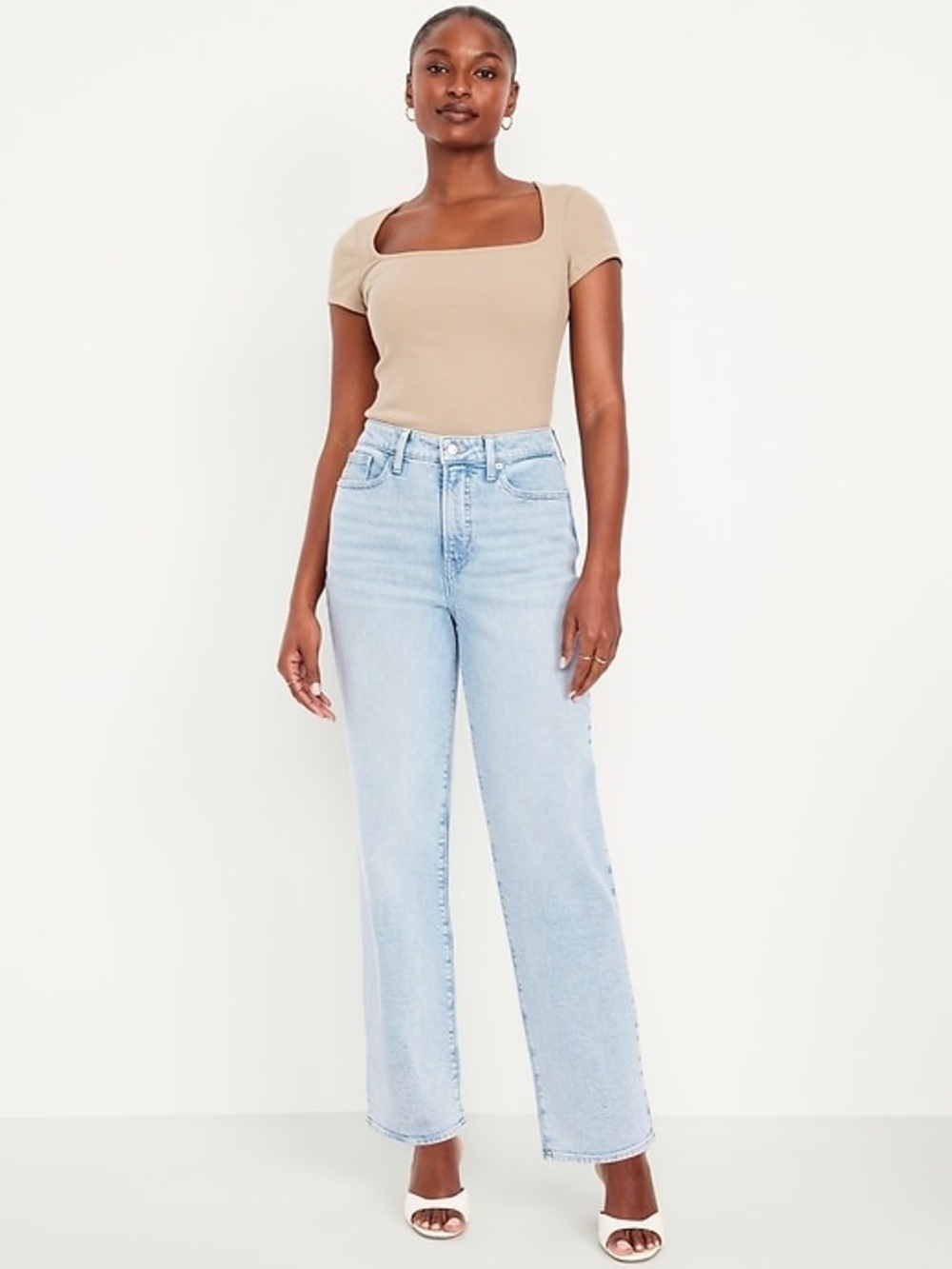 Women’s High-Rise Light Blue Straight Jeans